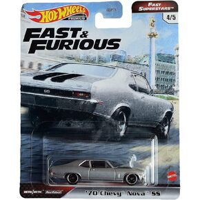 Hot Wheels '70 Chevy Nova SS ، [Silver] Fast Superstars 4/5