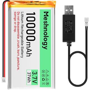 3.7V 10000mah Li بطارية مع كابل شاحن USB 1163115 1S Lipo بطارية مع شريط حماية شريط مطاطي معزول وسدادات Micro PH2.0 ل Arduino ESP32 لوحة Drone RC Car (1pack)