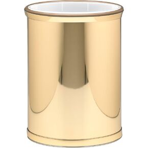 Kraftware Mylar Collection Wastebasket with Plastic Liner, adds Luxurious Style to the Home or Office, Bathroom or Bedroom, 13 Quart, 2 piece set with Liner for Easy Cleanup, Chrome w Chrome Trim in Kuwait