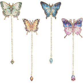 4pcs Butterfly Chain Bookmark for Women Book Lover, Metal Butterfly Bookmark Vintage Golden Bookmarks Reading Gifts Unique Golden Hollow Bookmarks Aesthetic for Reading