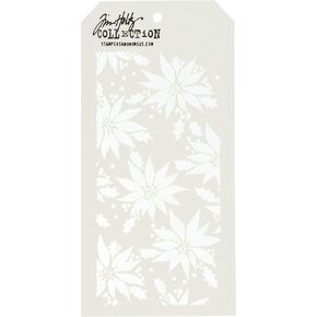 Stampers Anonymous Tim Holtz Layered Stencil 4.125"X8.5", Poinsettia