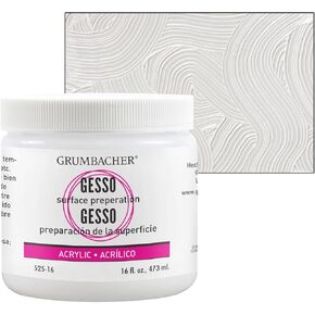 Grumbacher 52516 16-Ounce Gesso (Hyplar) Artists Acrylic Medium Jar