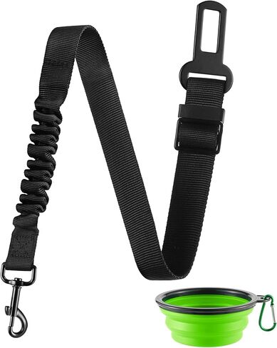 LivTee Dog Seat Belt for Car, 2 Packs Set Retractable Dog Car Harness Adjustable and Comfortable Dog Car Seatbelt Leash, Elastic Nylon Pet Safety Seatbelts for Vehicles, Dog Accessories for Car(Black) in Kuwait