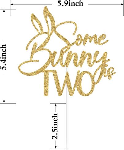 Some Bunny is Two Cake Topper, Bunny 2nd Birthday/Two Sweet, Rabitt Ear Theme 2nd Birthday Party Decorations, Easter Birthday Cake Decorations for Boys Girls in Saudi Arabia