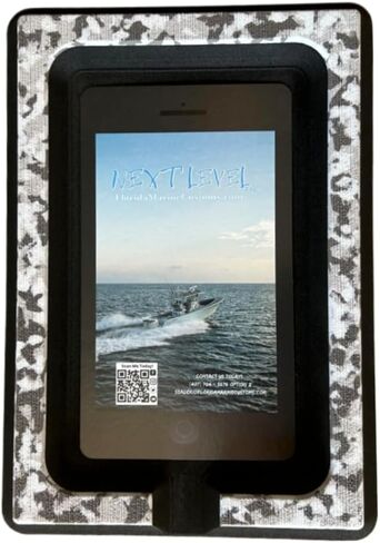 SeaDek Foam Cell Phone Holder for Boats | Next Level | Cell Phone Boat Dash Accessory | Perfect for Fishing Boat Center Consoles | 3M Adhesive Backing Boat Accessories | (Storm Gray Over Black) in Saudi Arabia