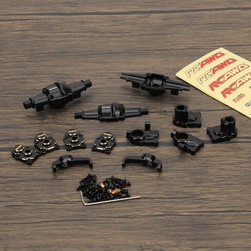 RCAWD 100g FCX24 Brass Weighted Portal Axles Housing Set & Front Rear Steering Blocks Gear Cover & C Hub Carrier FMS Power Wagon Smasher Lemur & FCX18 LC80 Upgrades Parts Black in Saudi Arabia