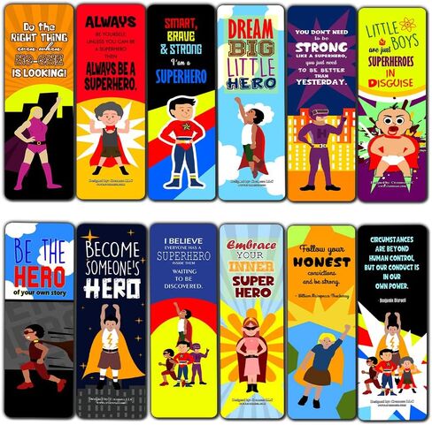 Creanoso Colorful Motivational Positive Encouragement Bookmarks Cards (12-Pack) - Stocking Stuffers Premium Quality Gift Ideas for Children, Teens, & Adults - Corporate Giveaways & Party Favors in Kuwait