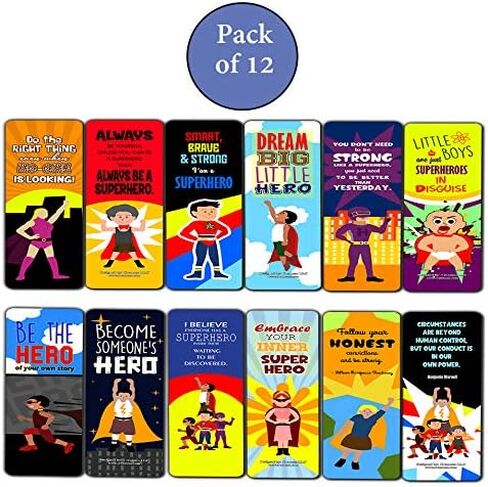 Creanoso Colorful Motivational Positive Encouragement Bookmarks Cards (12-Pack) - Stocking Stuffers Premium Quality Gift Ideas for Children, Teens, & Adults - Corporate Giveaways & Party Favors in Kuwait