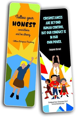 Creanoso Colorful Motivational Positive Encouragement Bookmarks Cards (12-Pack) - Stocking Stuffers Premium Quality Gift Ideas for Children, Teens, & Adults - Corporate Giveaways & Party Favors in Kuwait