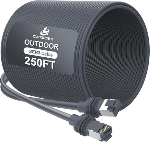 200FT Starlink Gen3 Cable, Outdoor Standard V3 Cable for Starlink Kit, 26AWG 100% Oxygen-Free Copper, Waterproof, Replacement Gen 3 Extension Cable for Starlink Rectangular Satellite V3 Accessories in Kuwait