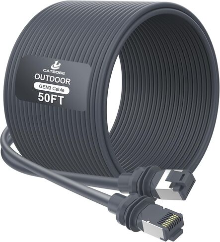 200FT Starlink Gen3 Cable, Outdoor Standard V3 Cable for Starlink Kit, 26AWG 100% Oxygen-Free Copper, Waterproof, Replacement Gen 3 Extension Cable for Starlink Rectangular Satellite V3 Accessories in Kuwait