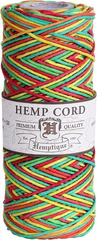 Hemptique 100% Hemp Cord Spool - 62.5 Meter Hemp String - Made with Love - No. 20 ~ 1mm Cord Thread for Jewelry Making, Macrame, Scrapbooking, DIY, & More - Variegated Camo in Kuwait