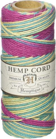 Hemptique 100% Hemp Cord Spool - 62.5 Meter Hemp String - Made with Love - No. 20 ~ 1mm Cord Thread for Jewelry Making, Macrame, Scrapbooking, DIY, & More - Variegated Camo in Kuwait