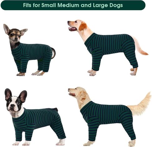 Kuoser Recovery Suit for Medium Dogs After Surgery, Long Sleeve Dog Surgery Recovery Suit, Dog Onesie for Abdominal Wounds Skin Disease, Green M in Kuwait