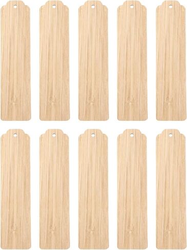 10pcs إشارات خشبية فارغة - علامات خشبية غير مكتملة مع ثقوب لقراءة DIY الإبداعية in Saudi Arabia