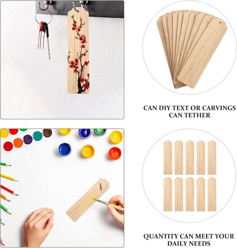 10pcs إشارات خشبية فارغة - علامات خشبية غير مكتملة مع ثقوب لقراءة DIY الإبداعية in Saudi Arabia