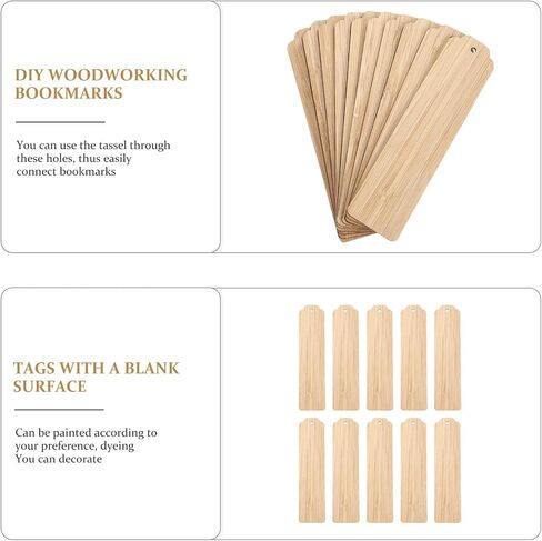 10pcs إشارات خشبية فارغة - علامات خشبية غير مكتملة مع ثقوب لقراءة DIY الإبداعية in Saudi Arabia