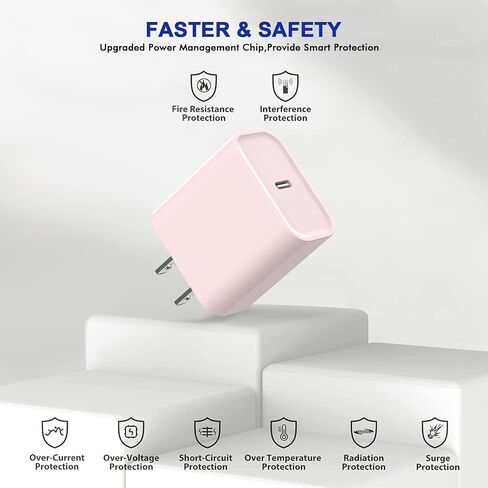 3Pack iPhone 15 Charge Block,USB C Charger,Apple Charger Adapter,Quick Fast Charging PD Adapter Plug 20W Power Delivery Type C Fast Charging Block for iPhone 15/14/13/12/11/X,iPad Pro/Air/Mini/AirPods in Kuwait