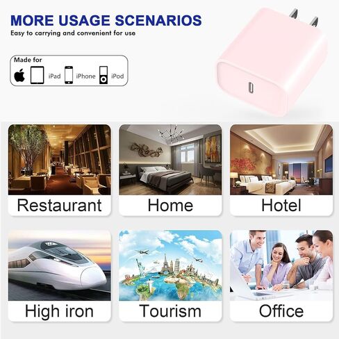 3Pack iPhone 15 Charge Block,USB C Charger,Apple Charger Adapter,Quick Fast Charging PD Adapter Plug 20W Power Delivery Type C Fast Charging Block for iPhone 15/14/13/12/11/X,iPad Pro/Air/Mini/AirPods in Kuwait