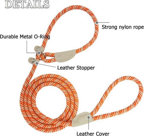 Durable Slip Leads for Dogs, Nylon Slip Lead Rope Dog Leash Heavy Duty for Agility Training, Adjustable 6 Ft X 3/8 Inch Comfortable Training Leash for Small Medium Pets in Saudi Arabia