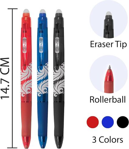 BAZIC Frizz Erasable Gel Pen 0.7mm Assorted Color, Retractable Clicker Fine Point Inks Pens for Drawing Writing for Gift Office School, 1 UNIT, RANDOM COLOR in Saudi Arabia