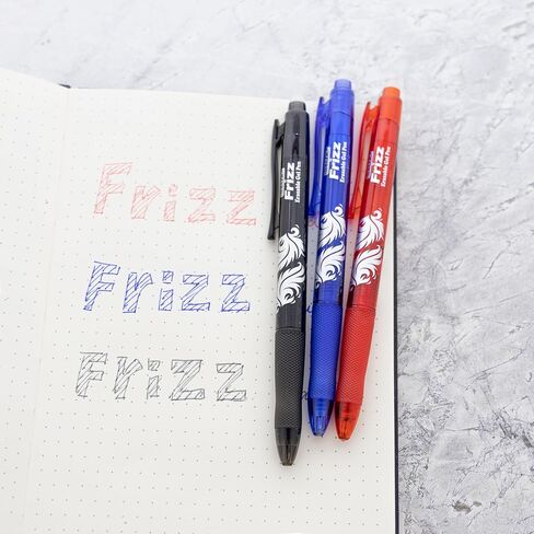 BAZIC Frizz Erasable Gel Pen 0.7mm Assorted Color, Retractable Clicker Fine Point Inks Pens for Drawing Writing for Gift Office School, 1 UNIT, RANDOM COLOR in Saudi Arabia