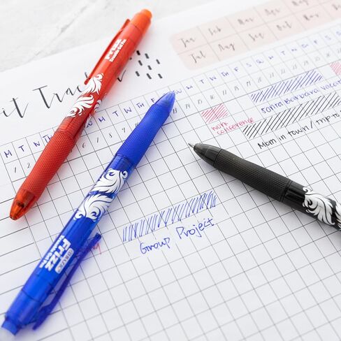 BAZIC Frizz Erasable Gel Pen 0.7mm Assorted Color, Retractable Clicker Fine Point Inks Pens for Drawing Writing for Gift Office School, 1 UNIT, RANDOM COLOR in Saudi Arabia