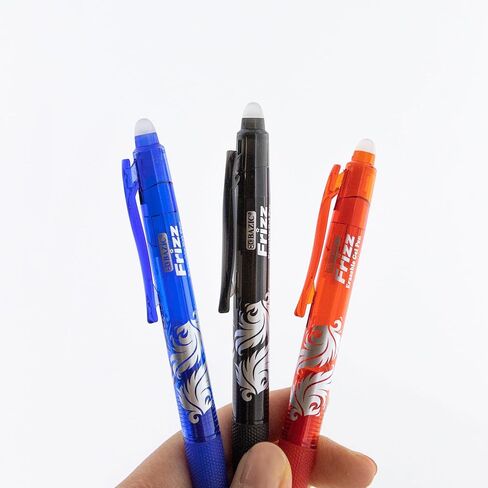 BAZIC Frizz Erasable Gel Pen 0.7mm Assorted Color, Retractable Clicker Fine Point Inks Pens for Drawing Writing for Gift Office School, 1 UNIT, RANDOM COLOR in Saudi Arabia