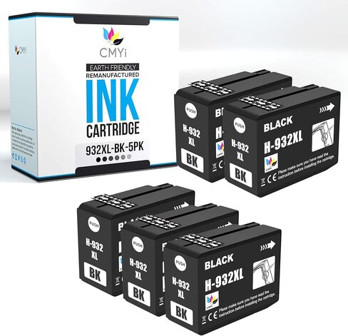 932XL 933XL Replacement Combo Pack Ink Cartridges for HP OfficeJet 6100 - H611a, 6600-H711a, 6600-H711g, 6700-H711n, 7110-H812a, 7510, 7610, 7612, 7620 (1 Black, 1 Cyan, 1 Magenta, 1 Yellow) in Saudi Arabia