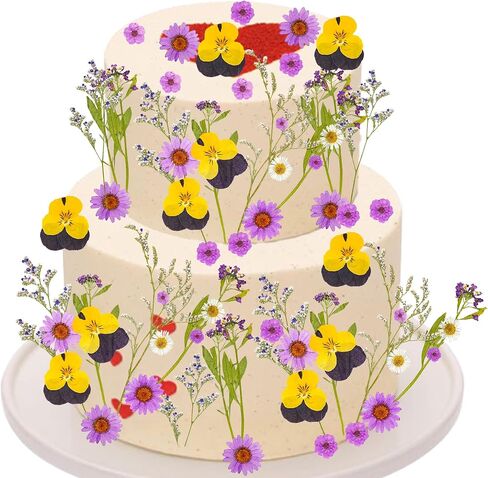 Ephlyn 24Pcs Wildflower Cake Toppers Wildflower Decor Baby In Bloom Baby Shower Cake Toppers for Women Birthday Bridal Shower Wedding Party Decoration Purple A in Saudi Arabia