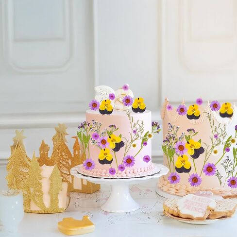 Ephlyn 24Pcs Wildflower Cake Toppers Wildflower Decor Baby In Bloom Baby Shower Cake Toppers for Women Birthday Bridal Shower Wedding Party Decoration Purple A in Saudi Arabia