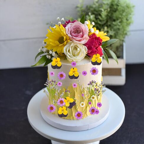 Ephlyn 24Pcs Wildflower Cake Toppers Wildflower Decor Baby In Bloom Baby Shower Cake Toppers for Women Birthday Bridal Shower Wedding Party Decoration Purple A in Saudi Arabia