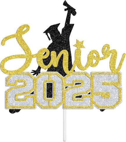 Congrats Teacher Cake Topper, From Student to Teacher/Future Teacher, College Graduation Party Decorations Supplies, Black and Gold Glitter in Kuwait