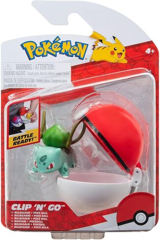 Pokémon Clip 'N' Go Bulbasaur و Poké Ball يشمل شخصية قتال بحجم 2 بوصة وملحق كرة العش in Saudi Arabia