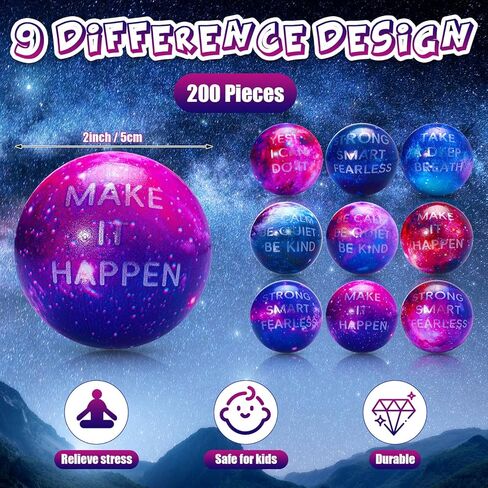 Libima 120 Pcs Galaxy Stress Balls Bulk 2 Inches Outer Space Foam Stress Balls for Squeeze Fidget Birthday Astronaut Party Favors School Class Reward Carnival Gift (Galaxy A) in Kuwait