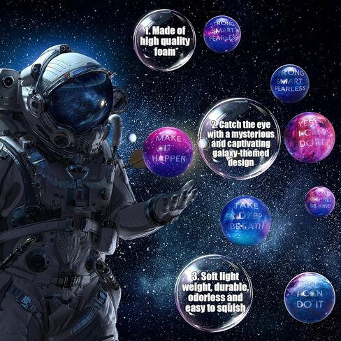 Libima 120 Pcs Galaxy Stress Balls Bulk 2 Inches Outer Space Foam Stress Balls for Squeeze Fidget Birthday Astronaut Party Favors School Class Reward Carnival Gift (Galaxy A) in Kuwait
