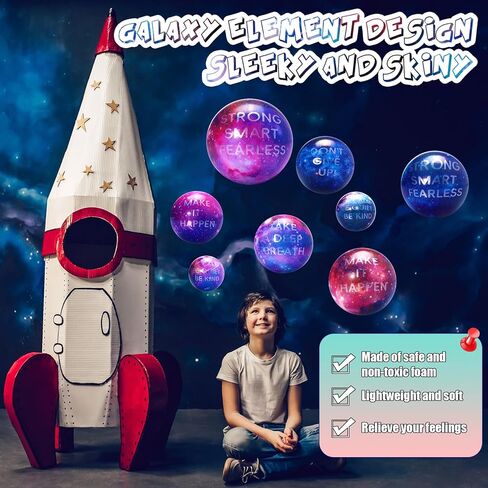 Libima 120 Pcs Galaxy Stress Balls Bulk 2 Inches Outer Space Foam Stress Balls for Squeeze Fidget Birthday Astronaut Party Favors School Class Reward Carnival Gift (Galaxy A) in Kuwait