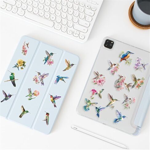 50pcs Hummingbird Stickers PET Transparent Stickers for Kids Waterproof Nature Stickers for Kids Teens Adults, Scrapbooking,Junk Journal, Journaling, Planner (HB) in Saudi Arabia