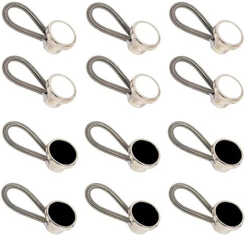 12 Pcs Collar Extenders with 4 Colors Wonder Button for Expanding Length for Men Women Dress Shirts(Black,White,Blue, Khaki) in Kuwait