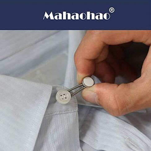 12 Pcs Collar Extenders with 4 Colors Wonder Button for Expanding Length for Men Women Dress Shirts(Black,White,Blue, Khaki) in Kuwait