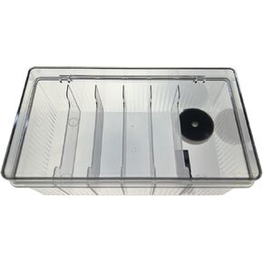 Clear Acrylic Desktop Organizer Box with Lid, Charger Cables, Jewelry, Various Cards Storage Box,Transparent, (L)8.3 x (W)4.8 x (H)3.5 inches, With Cuttable Magic Lashing Straps(about 60inches).