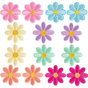 14pcs زهرة الحديد على البقع ، 7 ألوان بقع نزيلة مطرزة ، خياطة على رقعة زين الزهرة للسترات ، الجينز ، الملابس ، الحقائب ، الحرف (1.57 ")