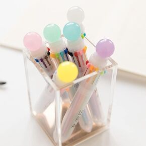 Multi-color 6 in 1 Color Ballpoint Pen Ball Point Pens Kids School Office Supply
