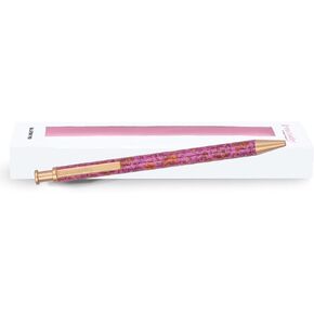Vera Bradley Black Ink Point Pen مع صندوق هدايا ، نقرة معدنية يقبل عبوات قياسية (حديقة مزدهرة)