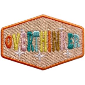 Overthinker Ploral Patch ، الصحة العقلية 3 بوصات على/خياطة على بقع القلق من القماش المطرز للملابس على حقائب الظهر الجينز ، بقع تطريز جرلي للفتيات الفتيان المراهقون