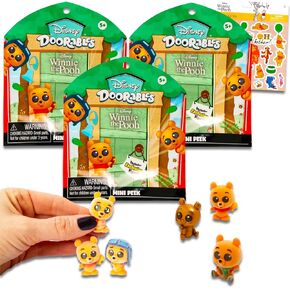 Winnie the Pooh Tablables الأكياس العمياء - حزمة مع 3 Winnie the Pooh Tablables Mini Torms for Kids ، Oners Plus Stickers | Winnie the Pooh Tablables Fompurines Mini نظرة خاطفة