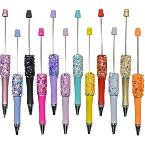 Maydahui 12 PCS Glitter Pereboint Abels قابلة للسحب للترترات القابلة للترتر القلم البلاستيك DIY أقلامًا رائعة رمحًا باهتة قلم صن القمر النجم الأسود لصنع مكتب الحفلة.