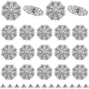 Nbeads 20 pcs 37mm المسمار أزرار الظهر ، والأزرار concho الديكور ذا راينستون الأزرار الزخرفية concho الابازيم للاشتعال ديي الجلود محافظ الأحزمة الأكياس ، 2 ألوان in Kuwait