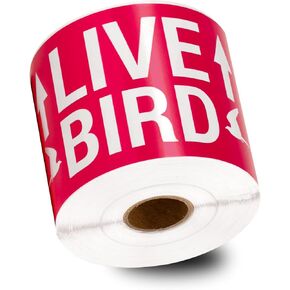 300 Count - Live Birds Labels (5 x 3 inch, Yellow) This Side Up, Live Birds Stickers for Shipping & Handling of Live Birds