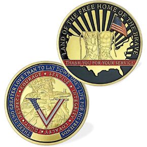 U.S. Veteran Military Challenge Coin Brotherhood Soldier Warriors Gift